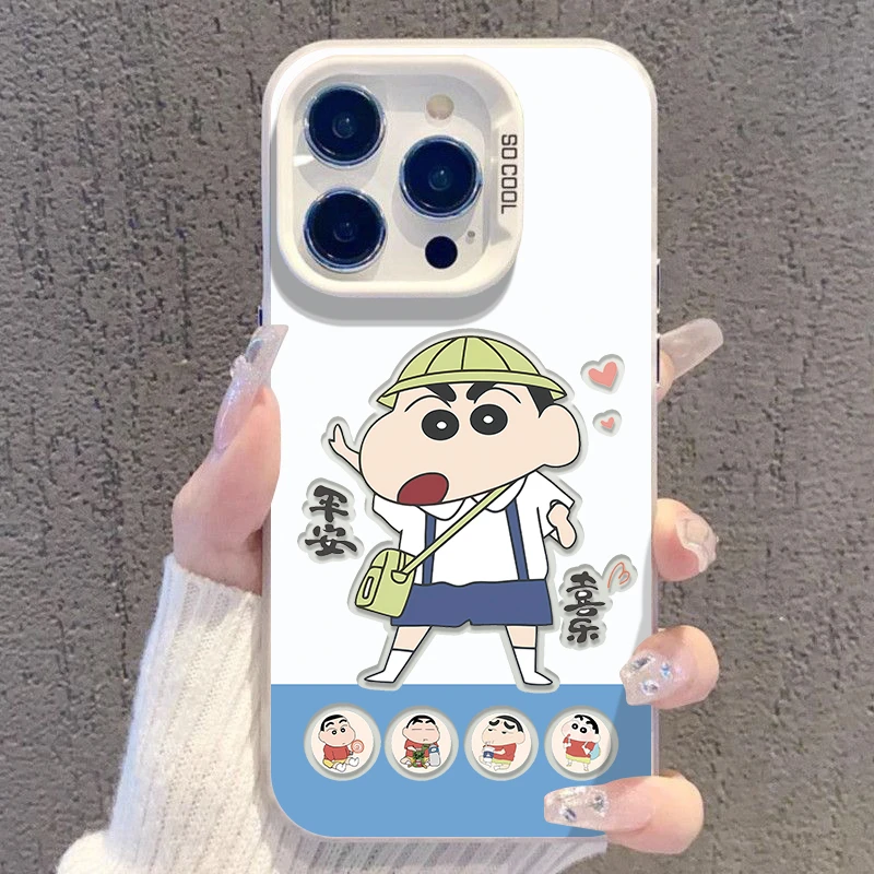 适用于苹果17/16华为OPPO小米VIVO时尚小众彩银壳手机壳KA0682