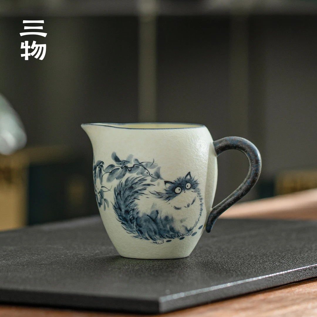 南山先生 福猫公道杯 陶瓷分茶器家用匀杯功夫茶具泡茶茶道配件