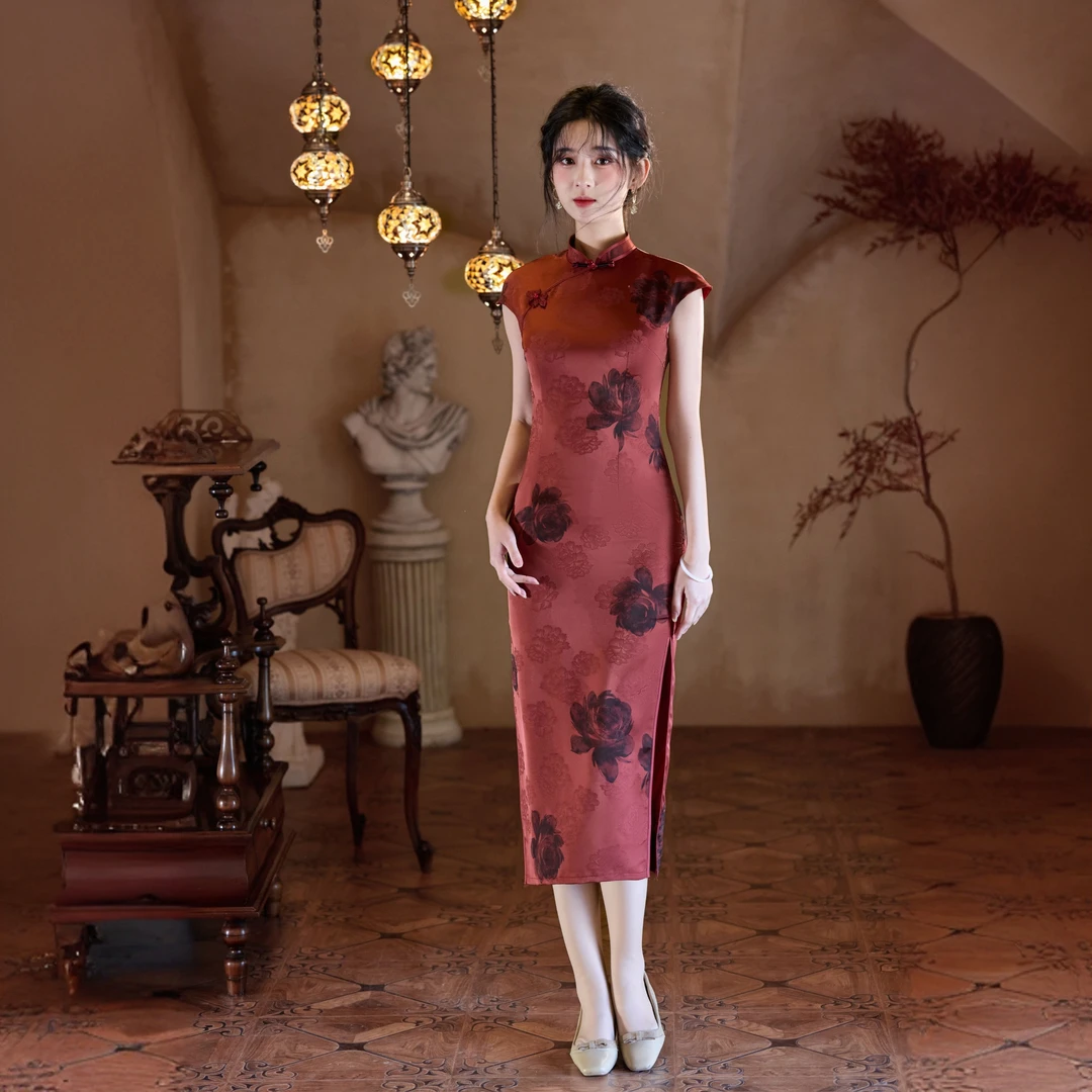日常旗袍2025新款夏季绝美改良年轻款少女长款民国气质复古连衣裙