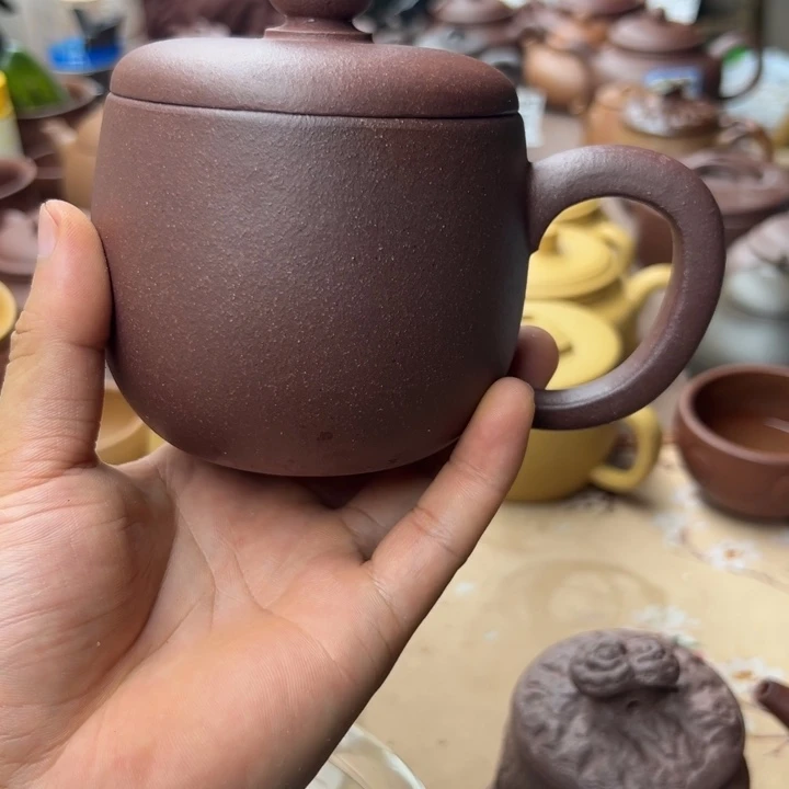 紫砂茶壶紫泥盖杯390左右瑕疵不挑