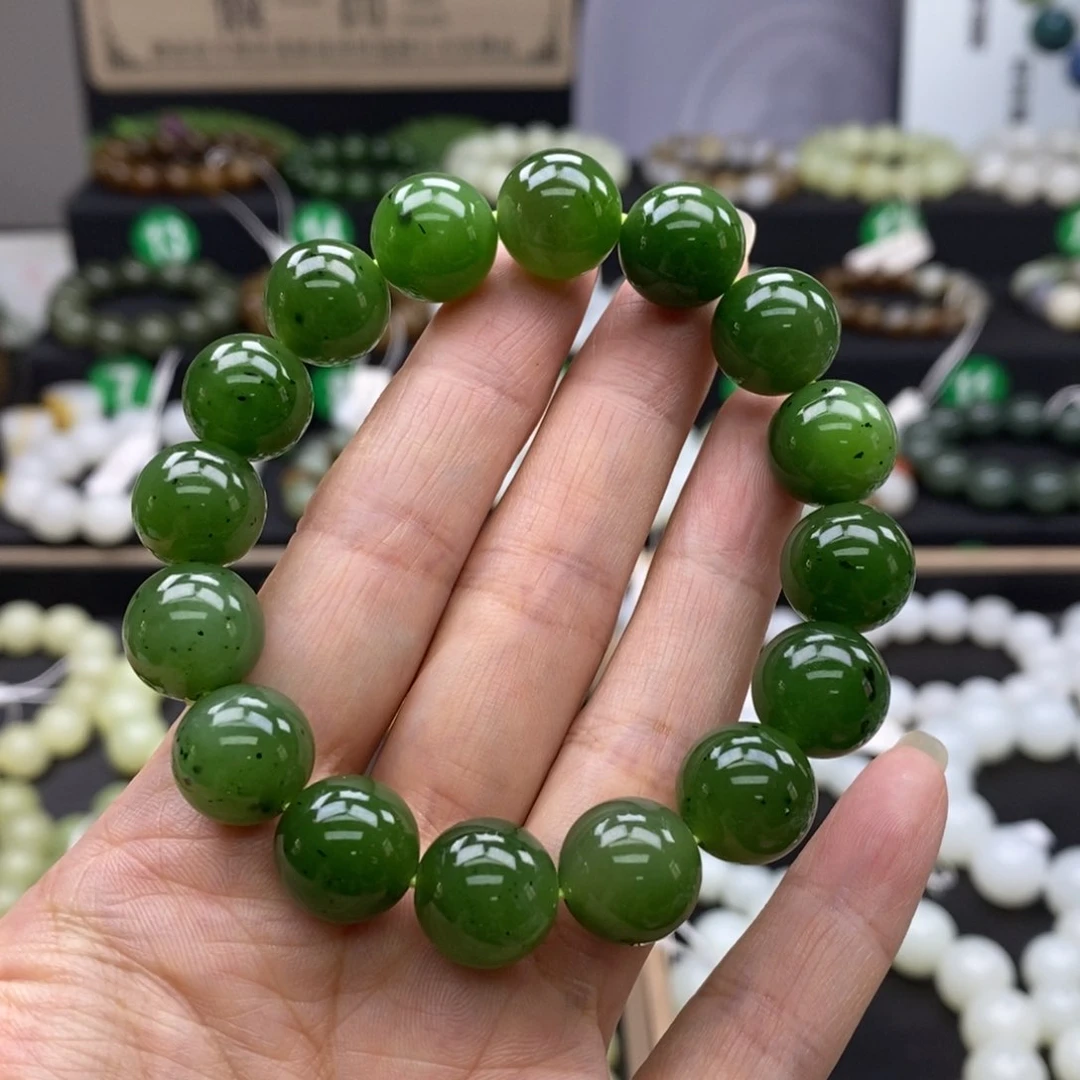 手链未镶嵌和田玉碧玉12mm