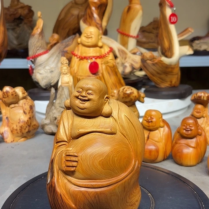 柏木太行崖柏弥勒佛