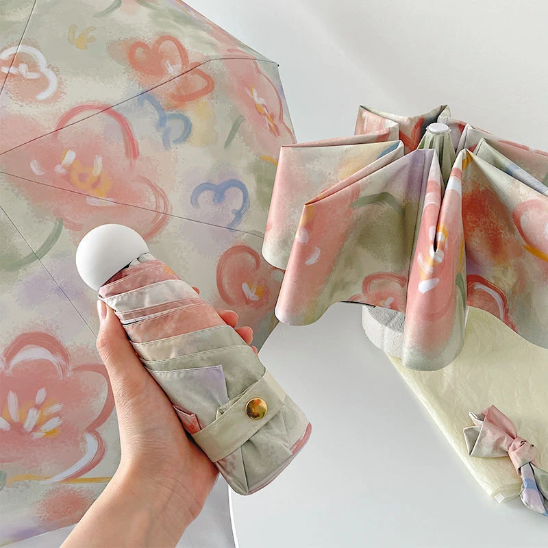 自动306花园画报遮光花序油画两用晴雨伞女遮阳太阳伞防晒