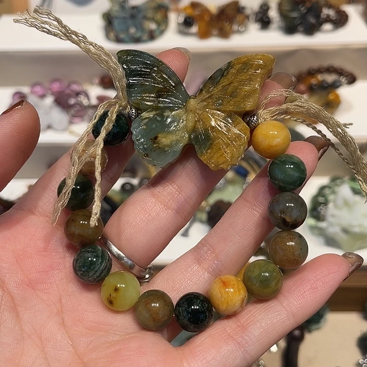 蛇纹石玉合金颈饰