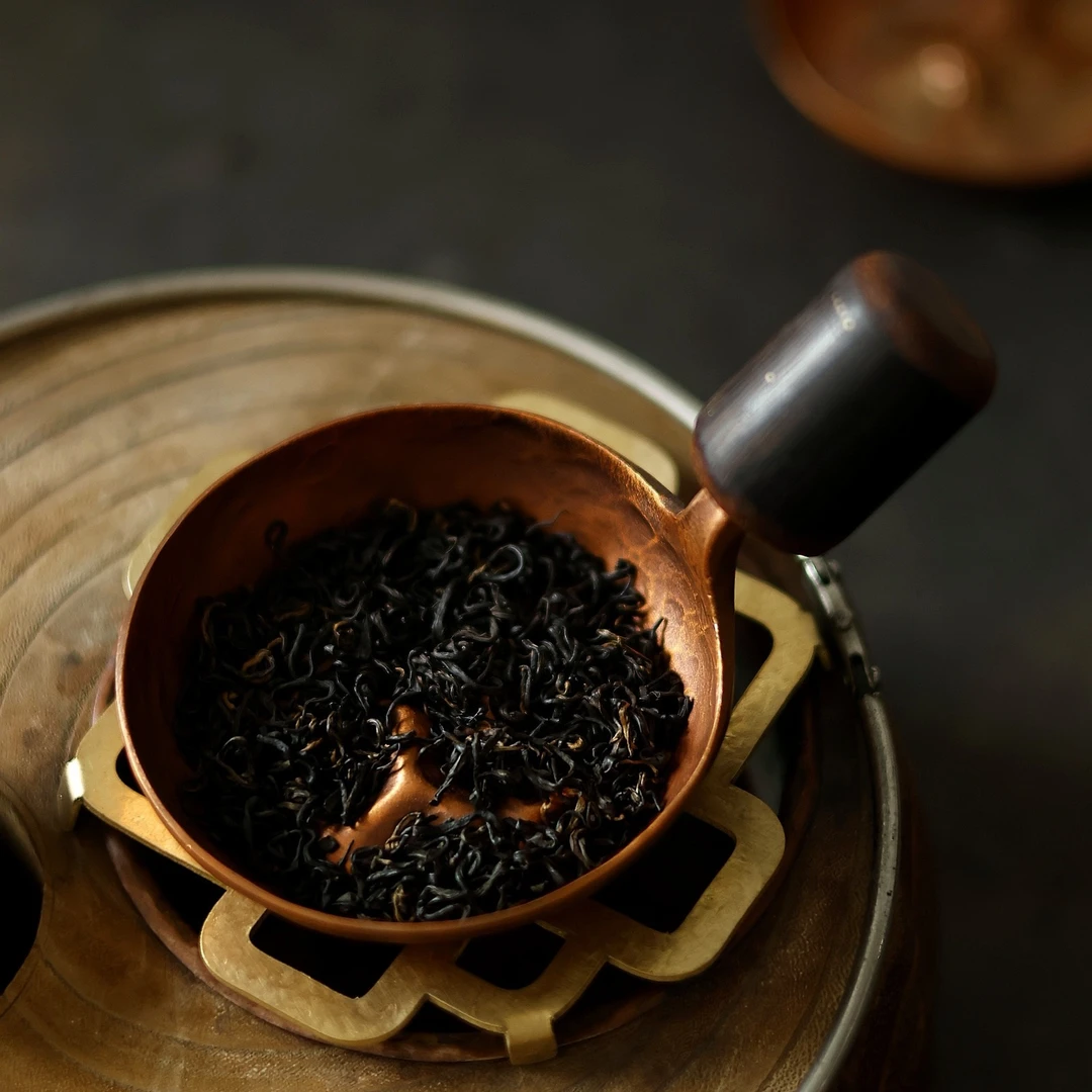 千山烤茶盘器而不舍原创手作小物紫铜一体打出百年称杆柄烤茶盘