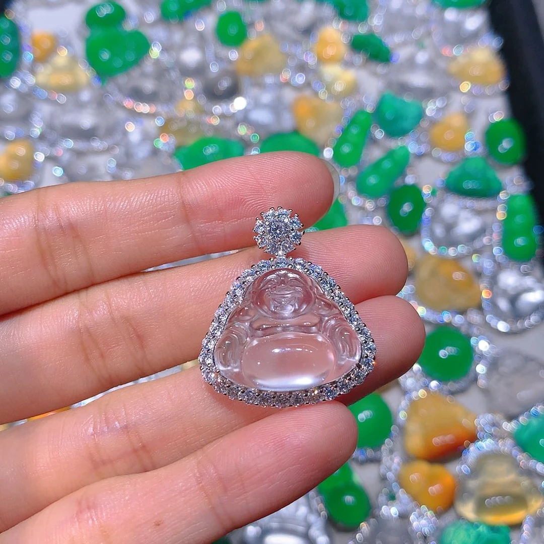 石英质玉银S925镶嵌颈饰王***亮