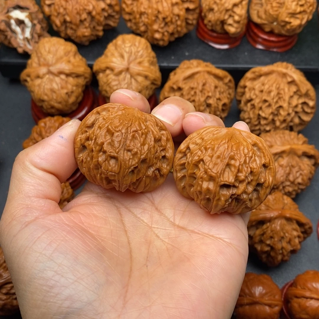 文玩核桃把件40磨盘