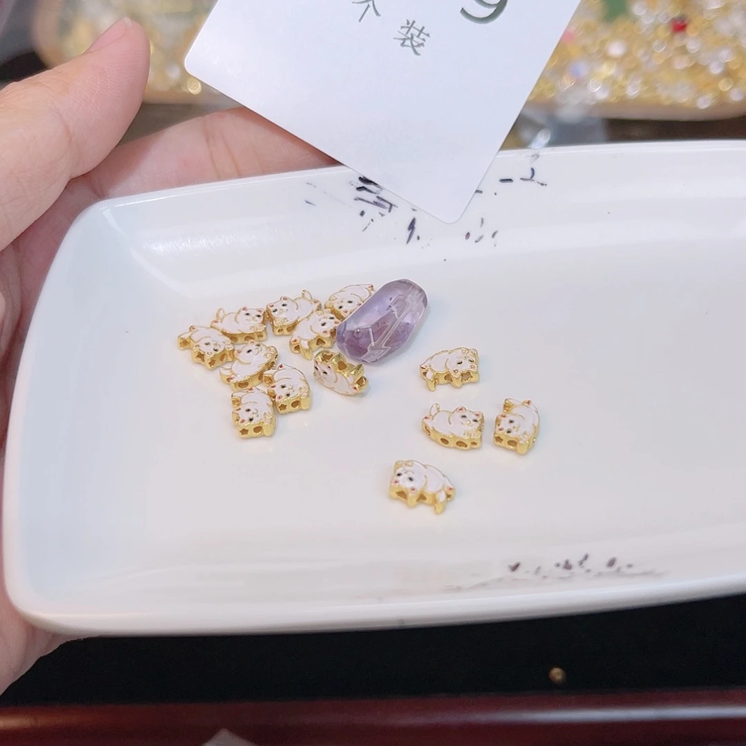 紫晶珠宝半成品银S925镀金镶嵌299