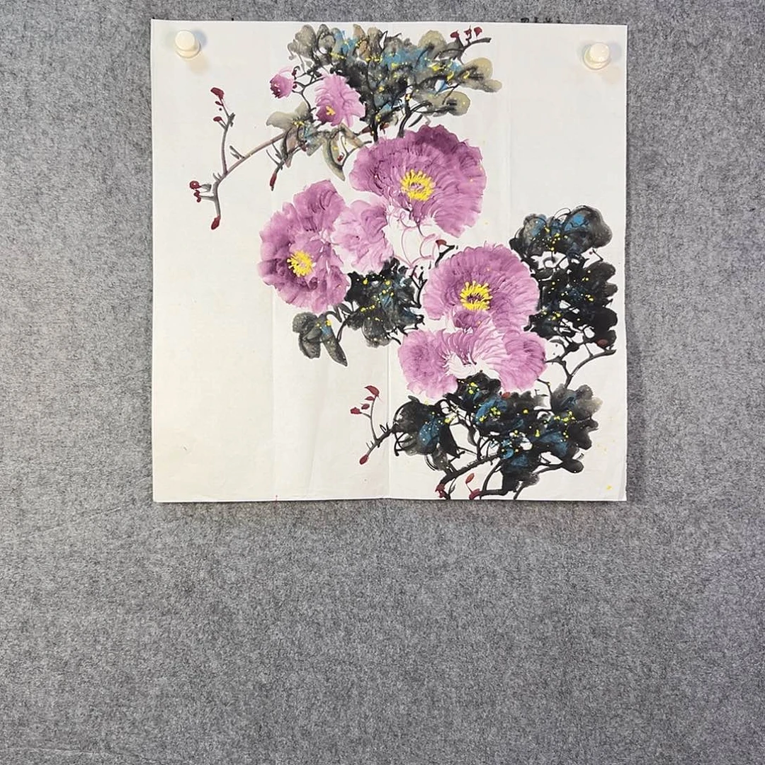 国画135 花鸟和蝴蝶都在等待它