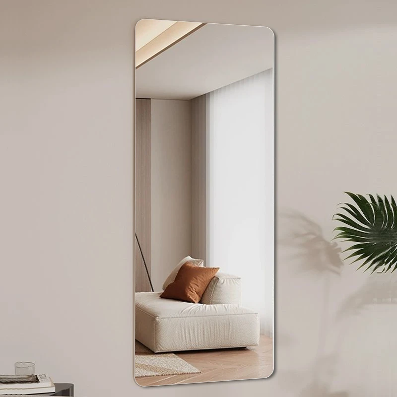 无框全身轻奢自粘穿衣镜壁挂式卧室家用免打孔试衣镜镜子全身镜