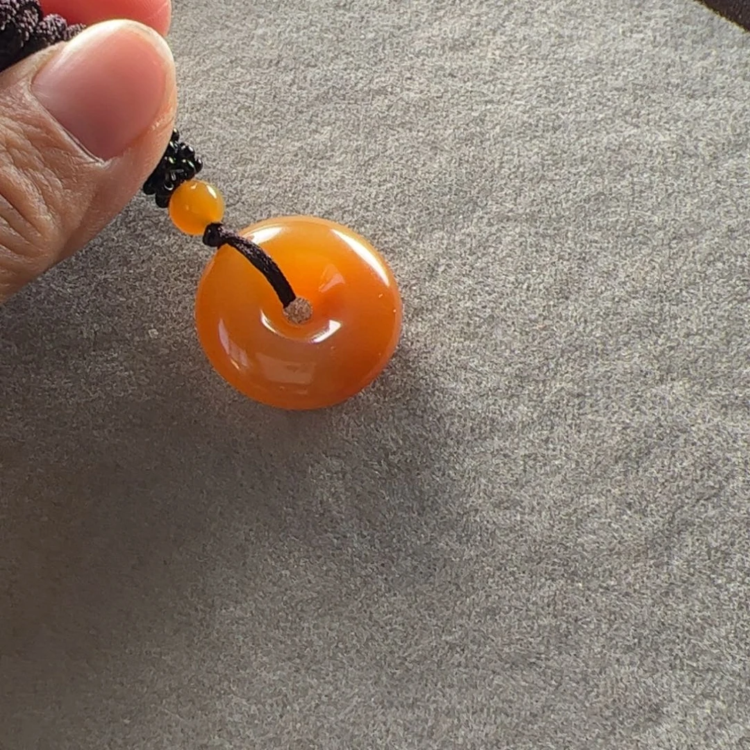 石英质玉（黄龙玉）银S925镶嵌颈饰