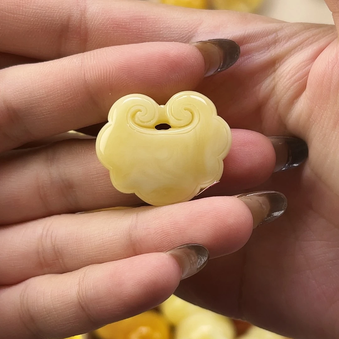 蜜蜡珠宝奇石未镶嵌如意锁