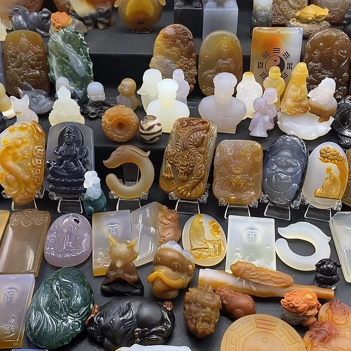 紫***阳玛瑙/玉髓未镶嵌颈饰