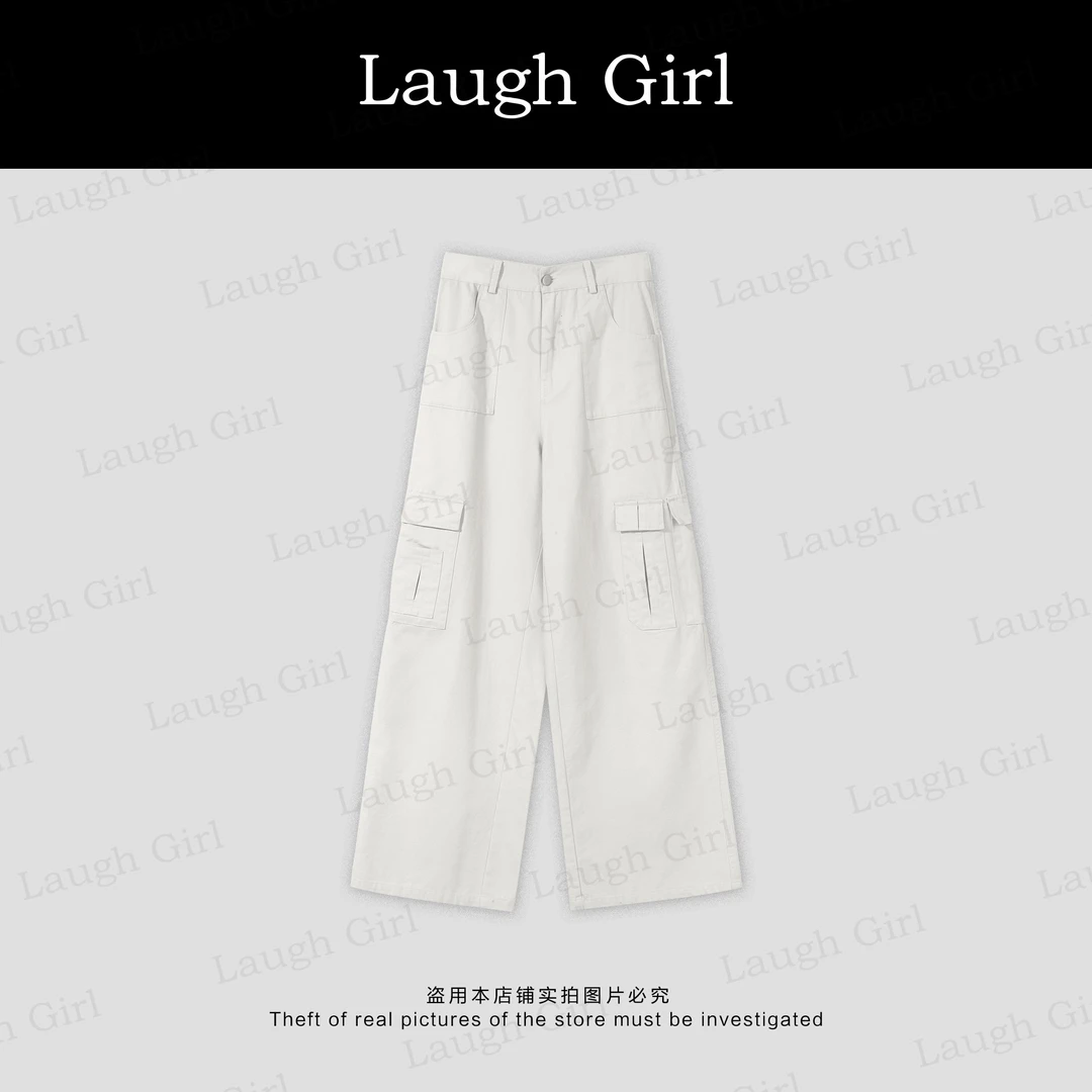 楚楚君Laugh girl【漫步巴厘岛】高级时尚百搭多口袋休闲裤KL53618J