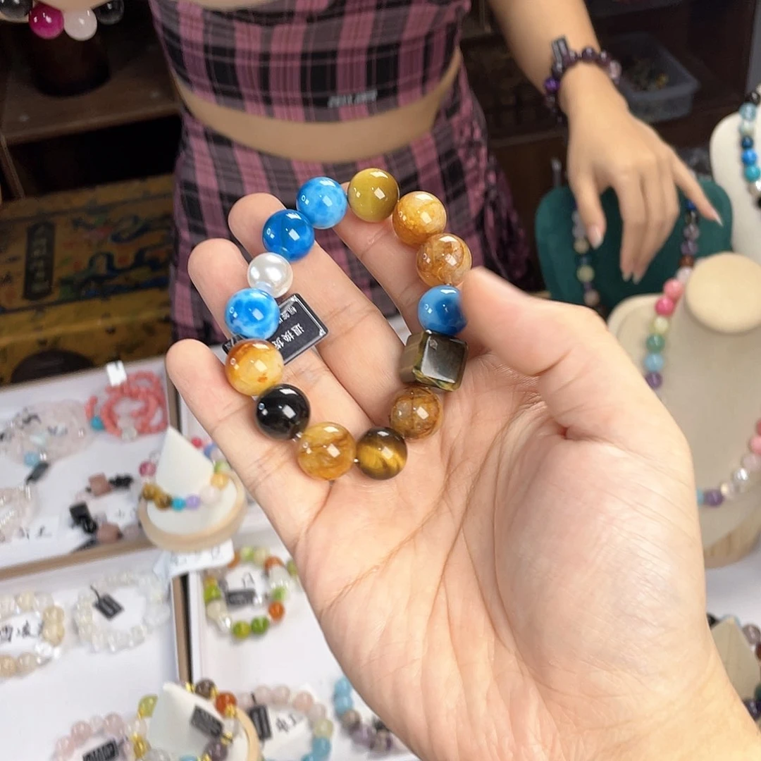 水晶手链银S925镀金镶嵌