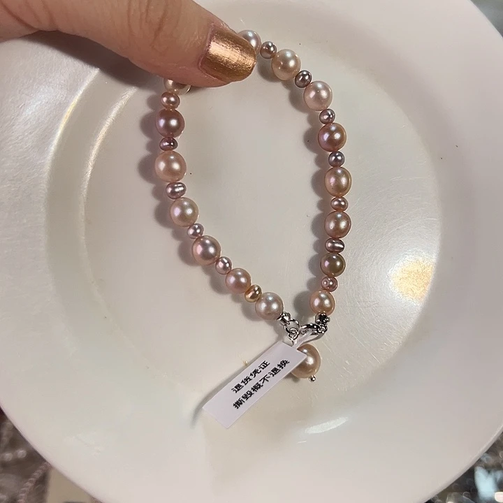 银S925镶嵌淡水珍珠时尚设计款天然淡水珍珠