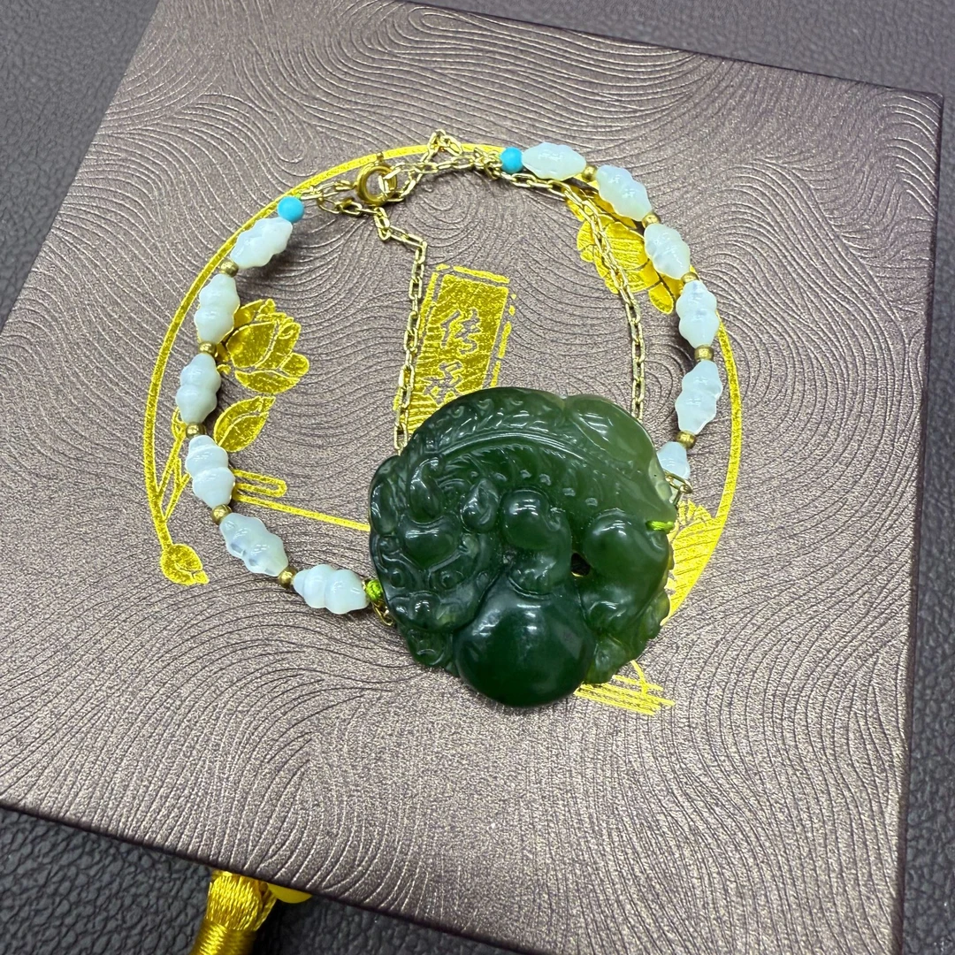 和田玉 招财进宝 貔貅手链