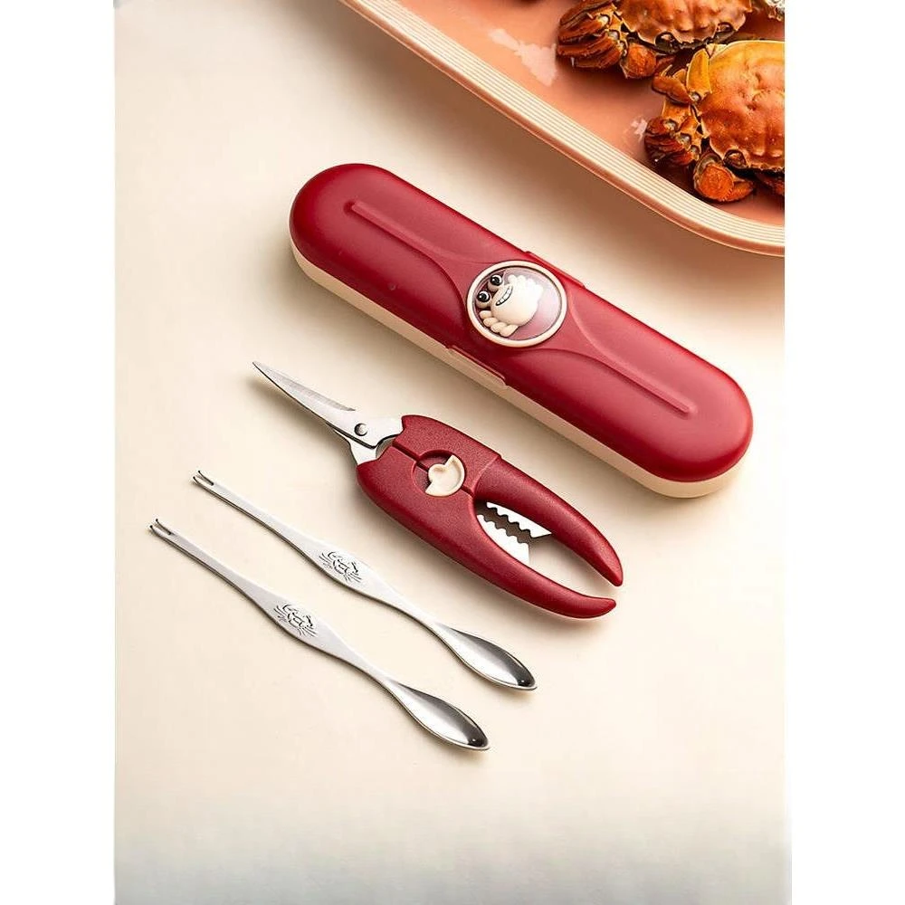 吃螃蟹工具304不锈钢蟹八件拆蟹剥蟹蟹夹蟹勺大闸蟹