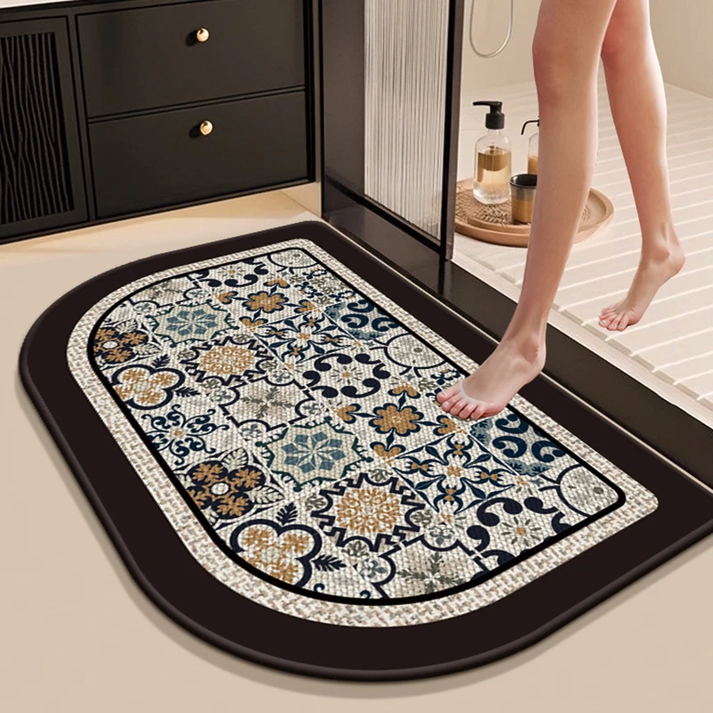 卫生间吸水地垫浴室防滑地毯家用硅藻泥洗手间厕所门口门垫子加厚