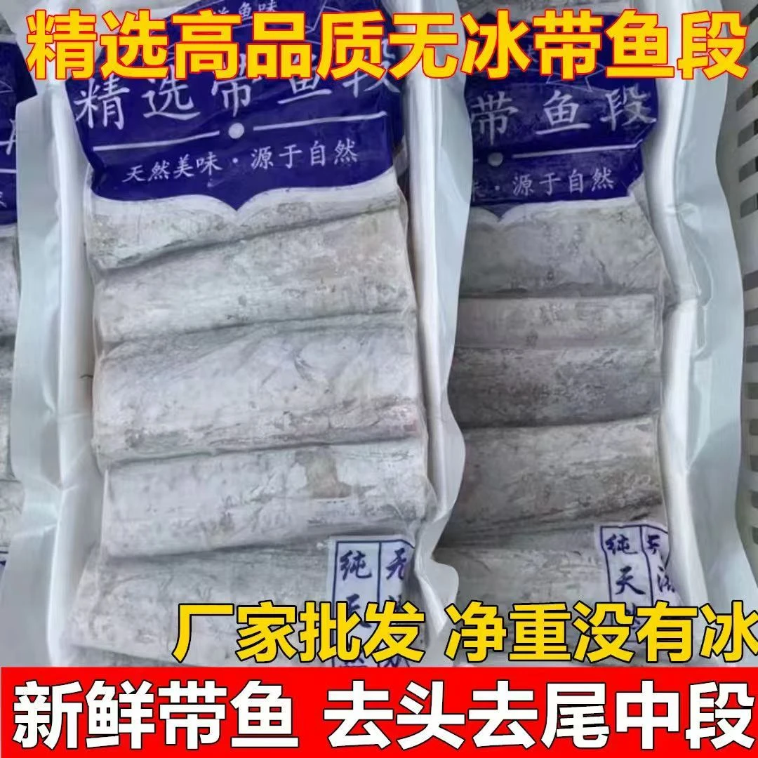 青岛发货海捕捞带鱼段东海带鱼段4.8斤400克/包6包装