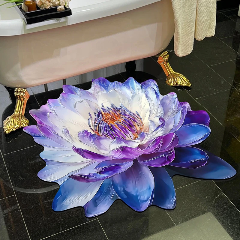 【防滑黑科技】3D立体吸水垫入门花卉地垫浴室垫干垫家用卧室玄关