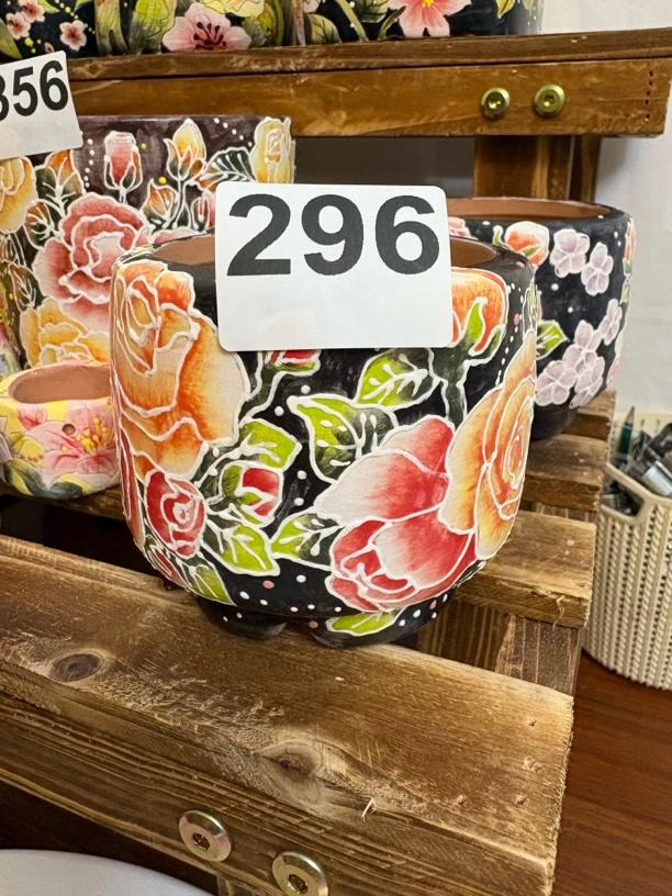 景德镇雕刻多肉花盆粗陶透气吸水