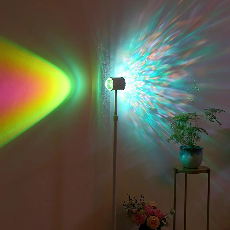 水波纹氛围灯网红投影客厅拍照直播背景氛围落地灯卧室夕阳落日灯