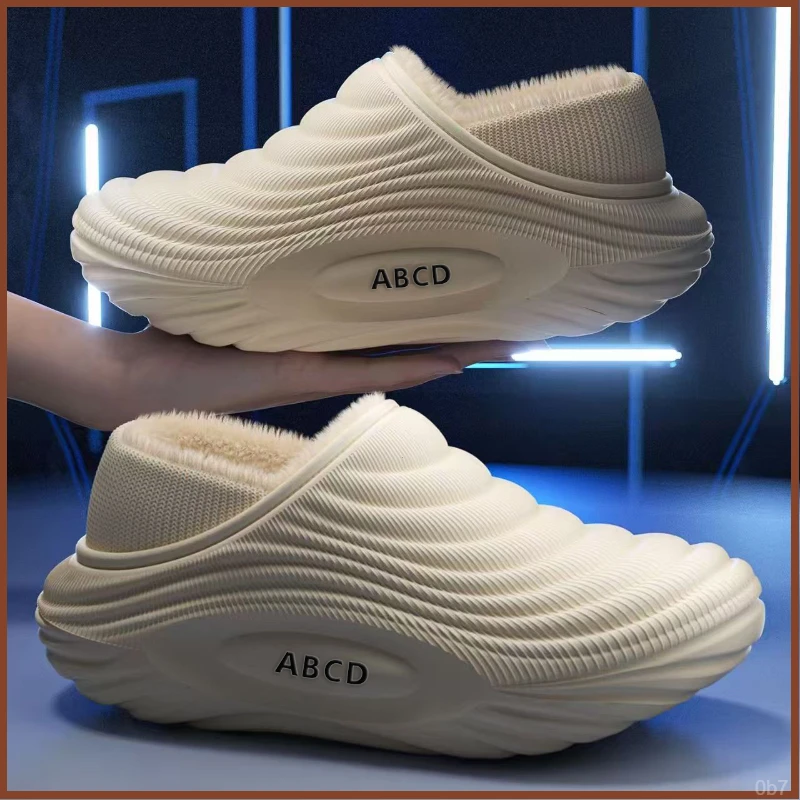 冬季保暖新款包头防水棉拖鞋2025踩屎感家居包跟棉鞋防滑情侣棉拖