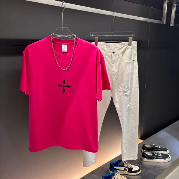 春夏男士新款休闲宽松简约时尚短袖T恤