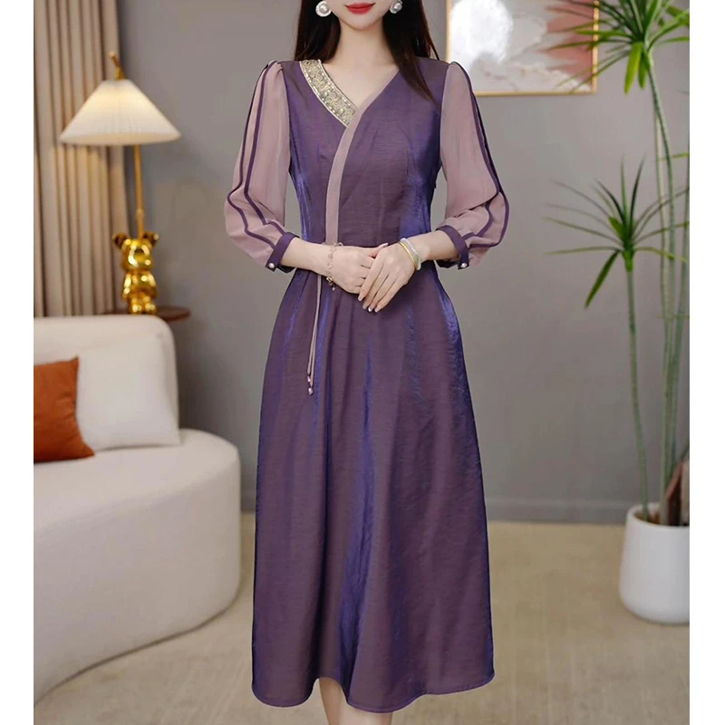 【宠粉定制】C82图片色连衣裙优雅气质时尚减龄收腰显瘦秋季设计感