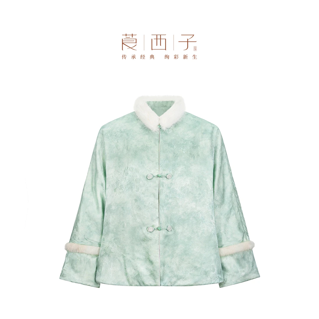 【瑶云】立领毛领气质国风轻便保暖减龄棉衣对襟新中式复古棉服