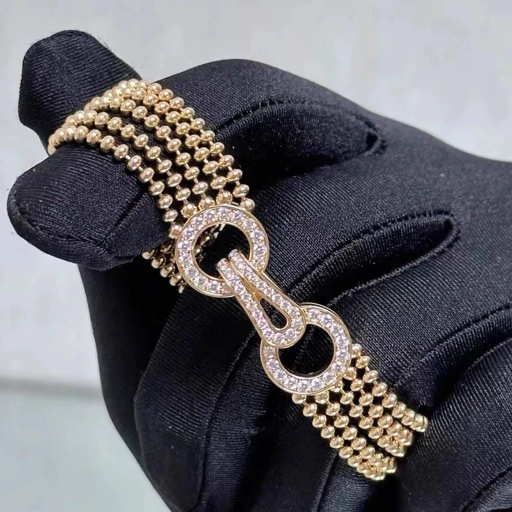 99新 Cartier/卡地亚 尾款珊珊专场 玫瑰金 Agrafe 金珠手链17码