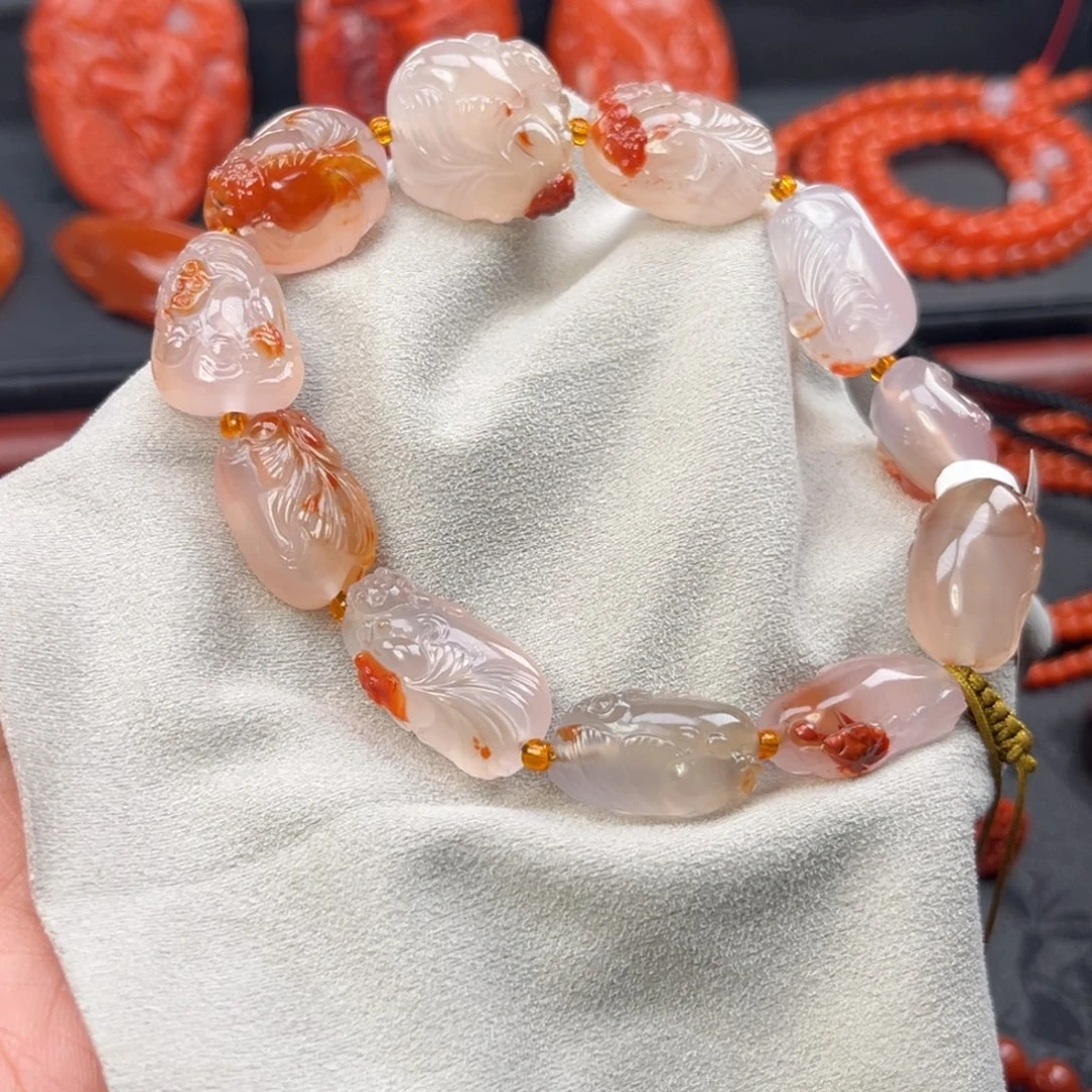 南红玛瑙未镶嵌手链