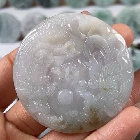 翡翠颈饰未镶嵌龙凤呈祥福利