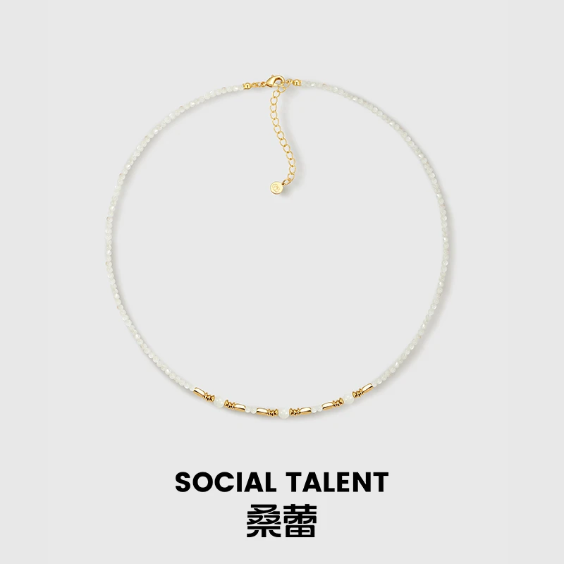 合金项链 【西米露】桑蕾项链气质白色复古法式ins设计感时尚