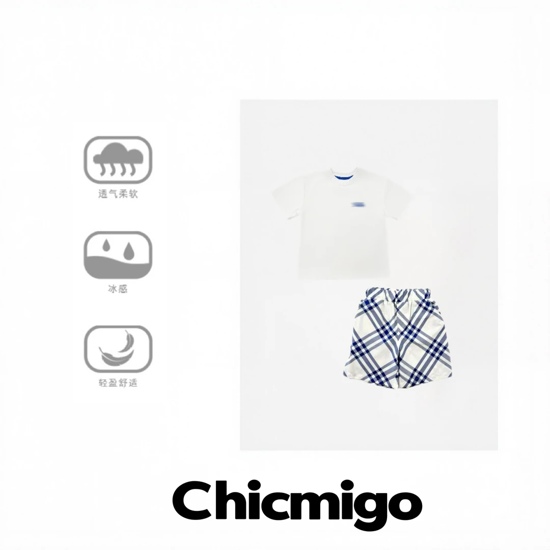 【Chicmigo高定童装】夏季新款童装T恤轻奢战马透气男女童短袖上衣