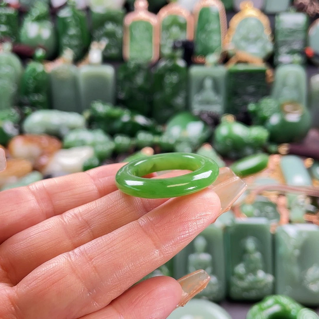 和田玉戒指未镶嵌20圈口