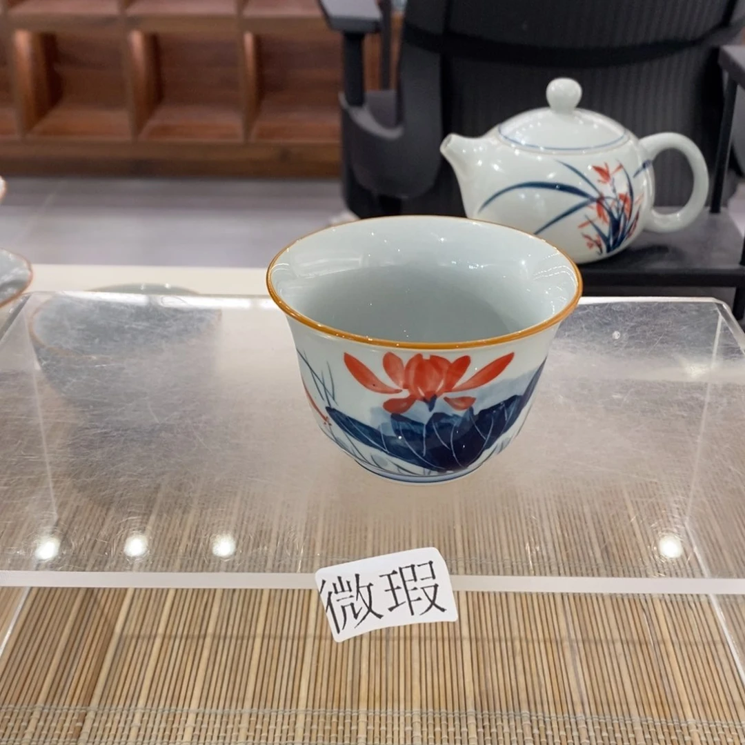 微瑕釉下彩纯手绘手工绘制