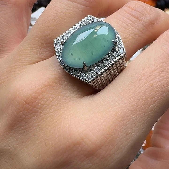 翡翠铂Pt900镶嵌项链翡翠