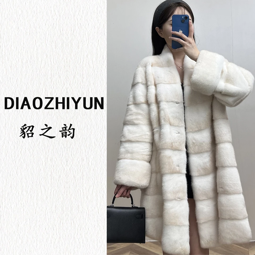 貂之韵574丨新款上新横排水貂外套中长款精致时尚貂皮大衣