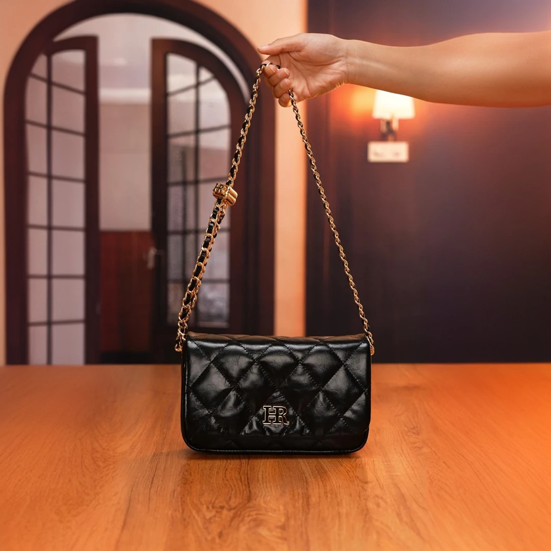 HR赫莲娜女包2025新款单肩包油蜡牛皮斜挎包
