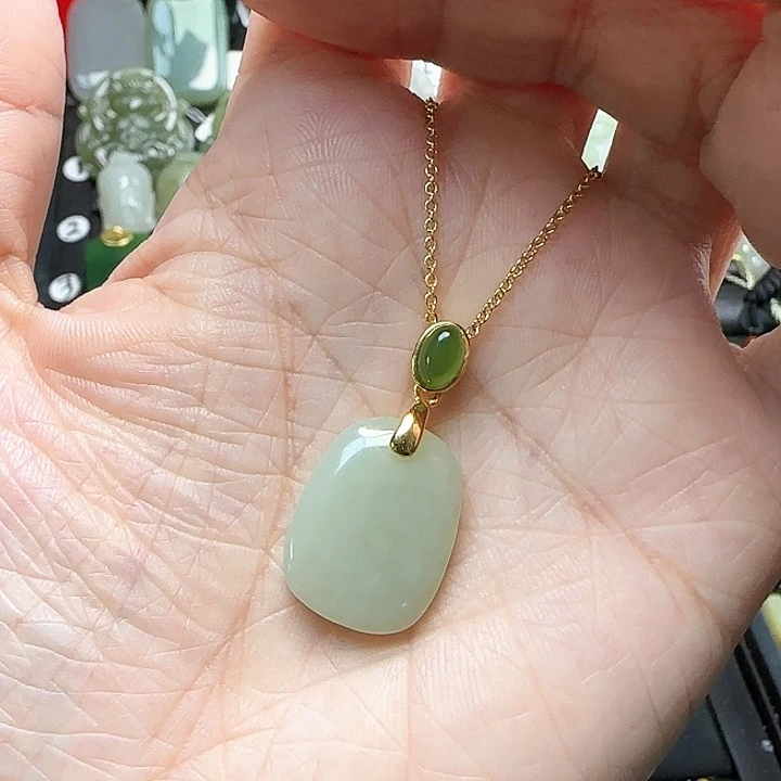 颈饰银S925镶嵌和田玉