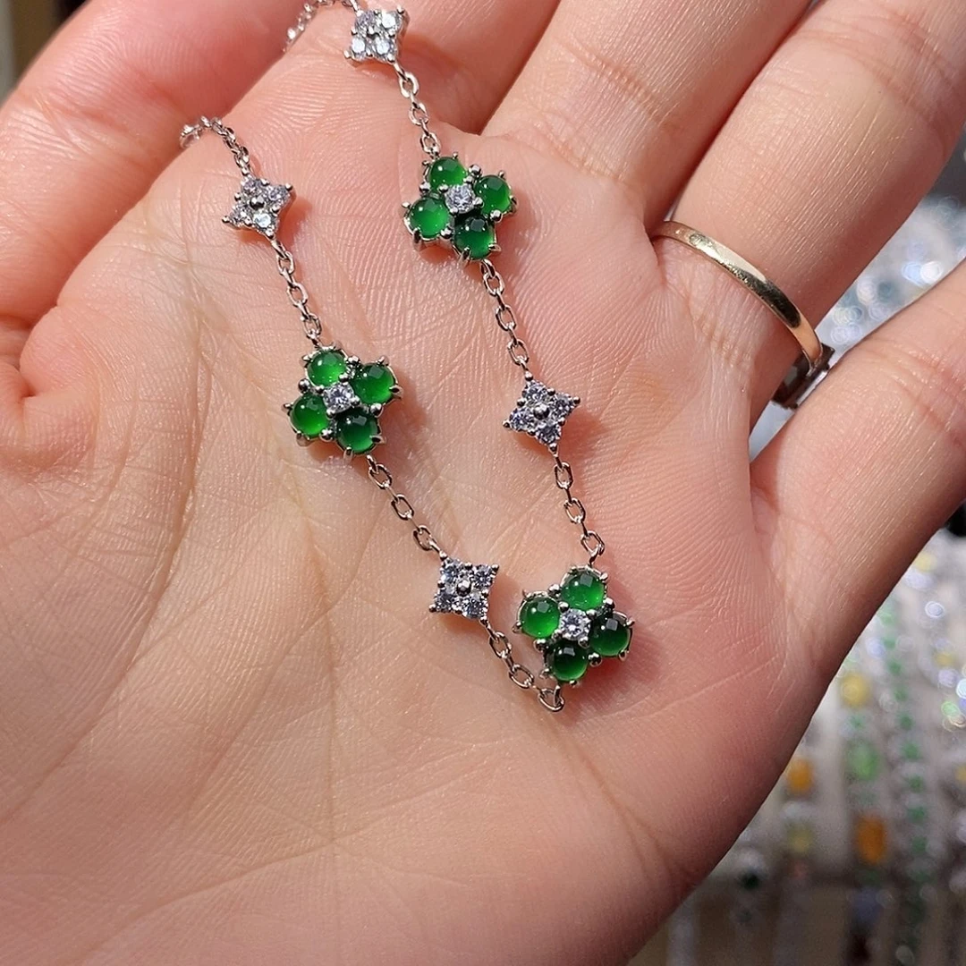 翡翠银S925镶嵌手链