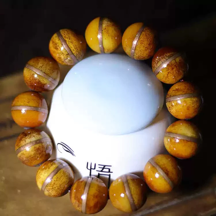 A399 黄色LH 镶嵌款手串18mm