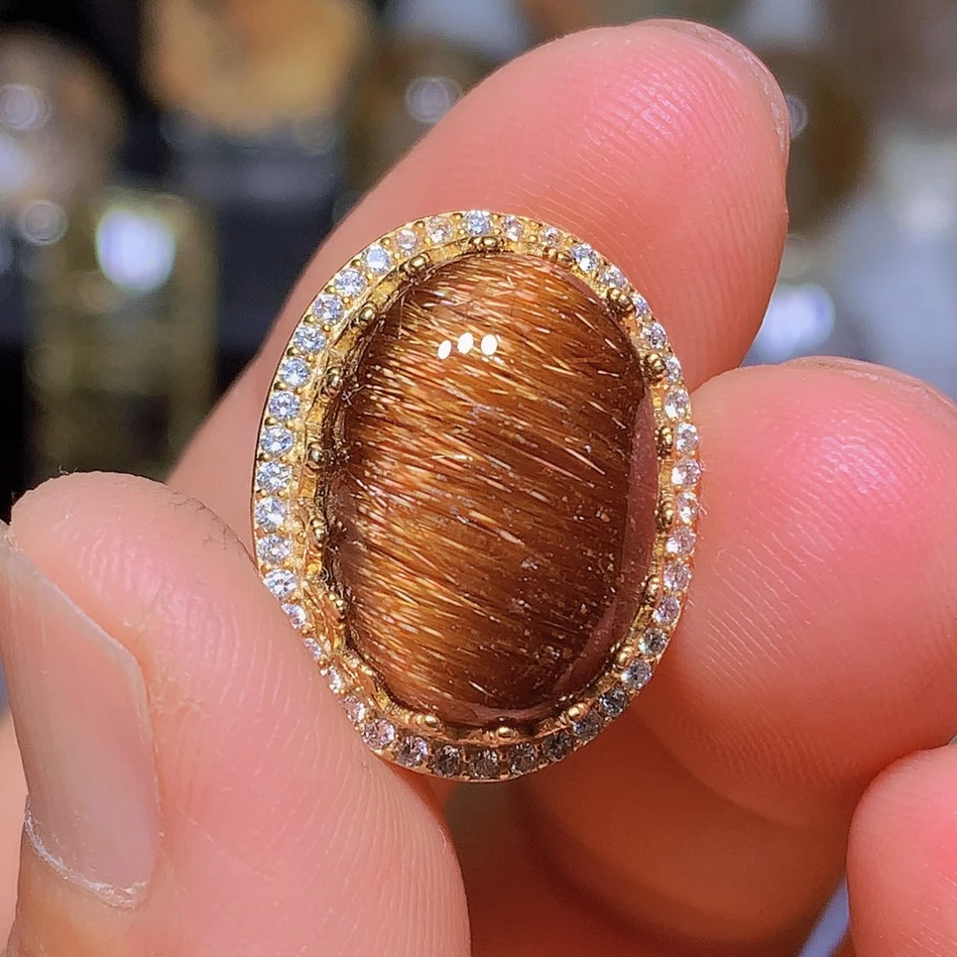 银S925镀金镶嵌吊坠(不含链)水晶天然水晶