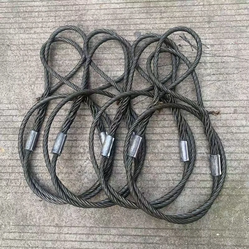 机器压制加手工编头钢丝绳不扎手双扣索具起重工具拖车绳拉车绳
