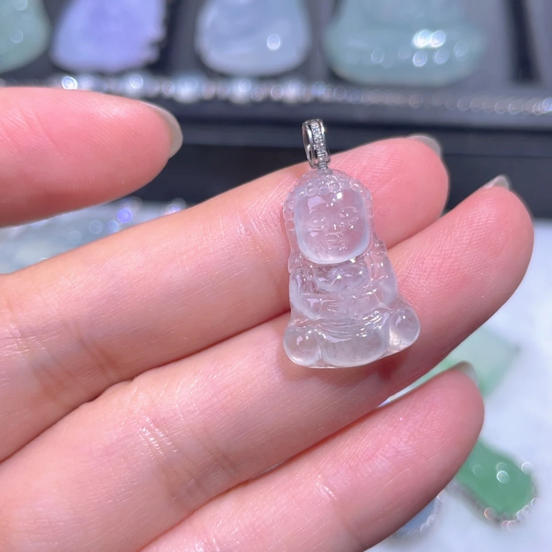 颈饰18K金镶嵌翡翠翡翠