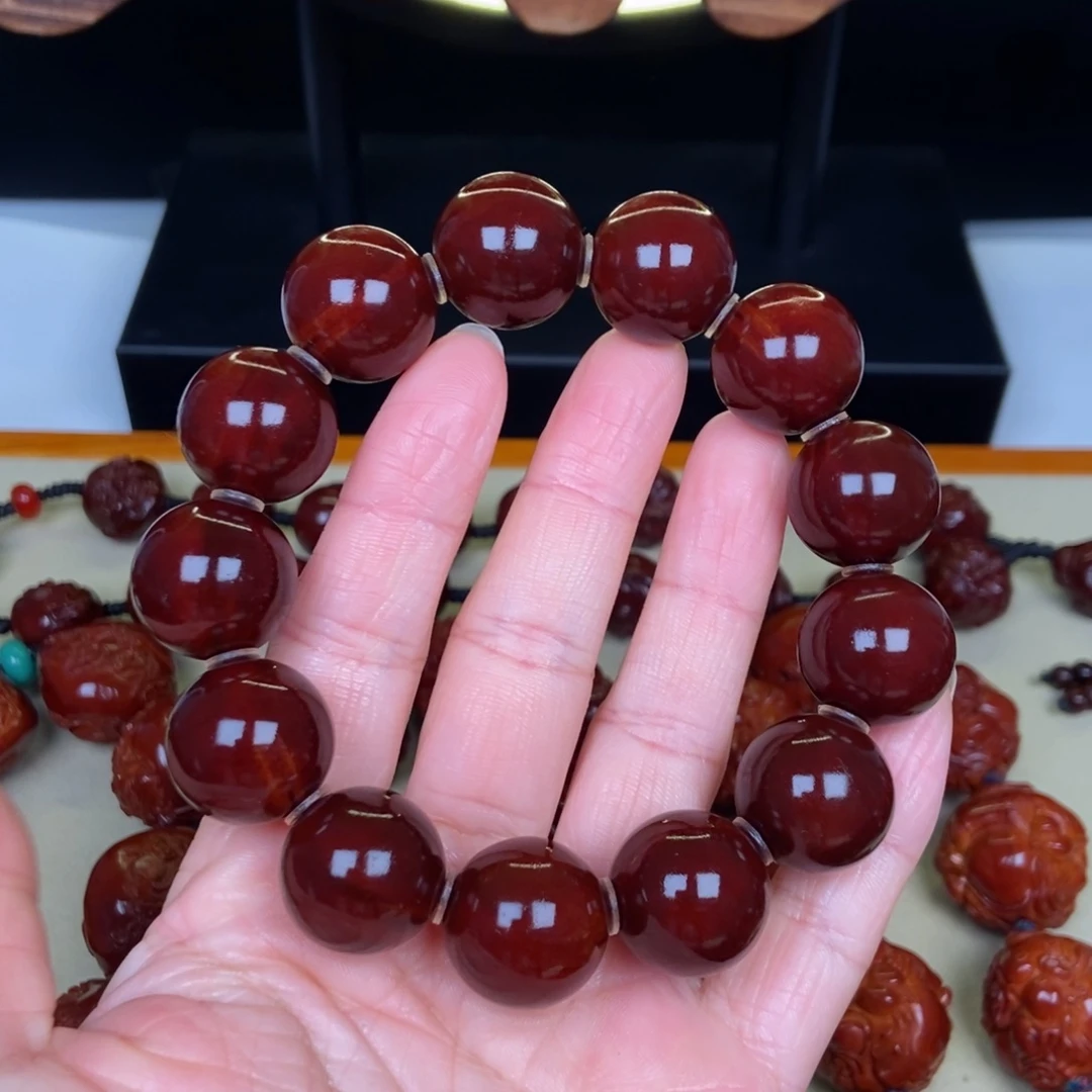 橄榄核吊坠正圆光珠