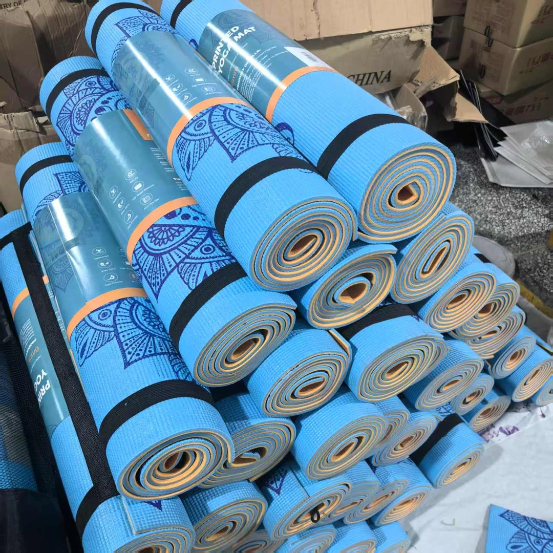 蓝色双面瑜伽垫，172*60*6㎜  多色