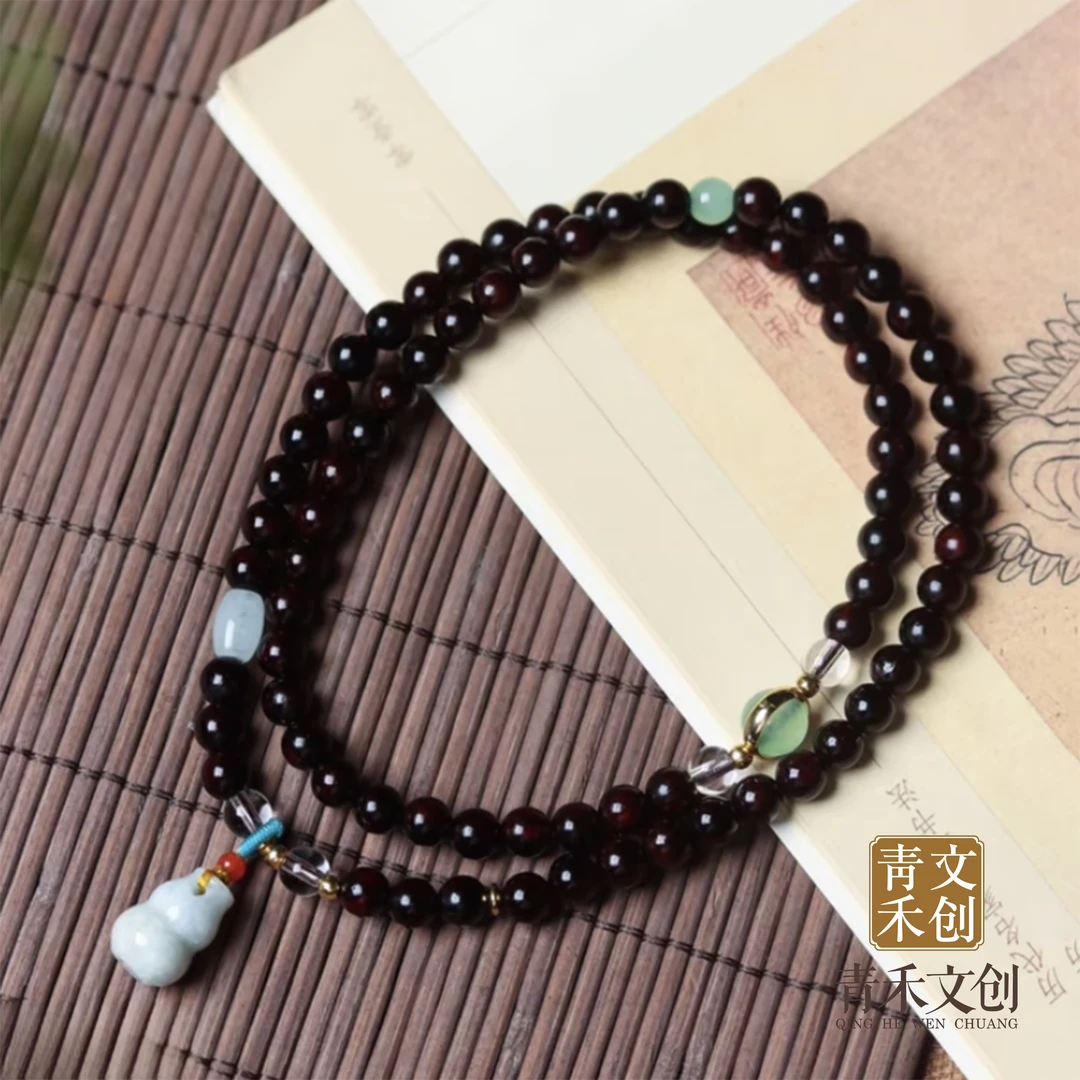 南岳 • 正宗印度小叶紫檀三圈手串老料6mm